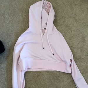 Light pink cropped hoodie